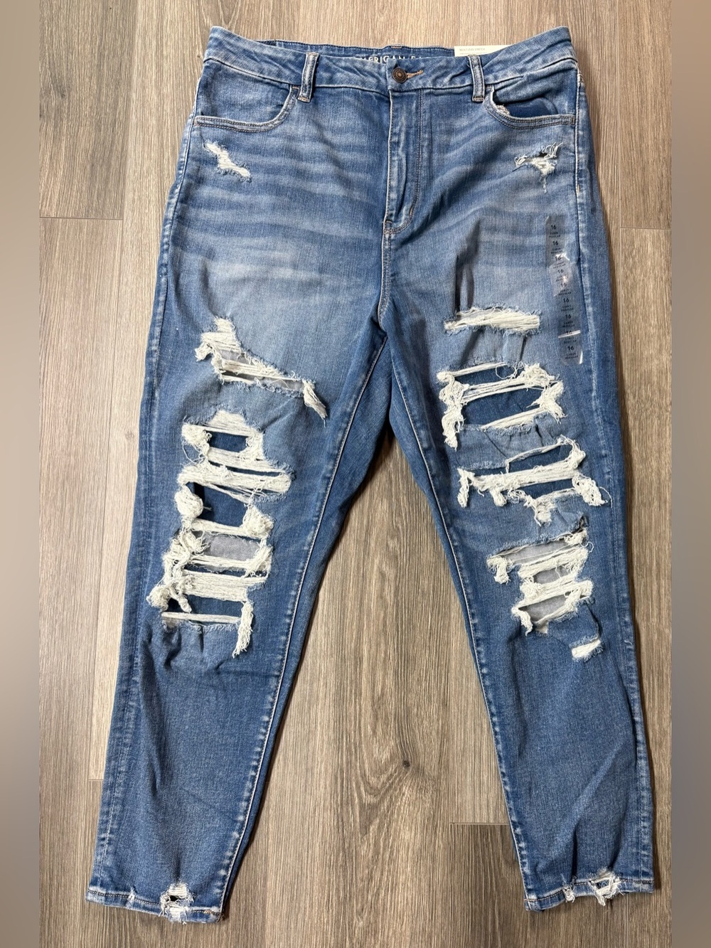 American Eagle Next Level Stretch Hi-Rise Jegging Distressed 16R Crop Curvy New